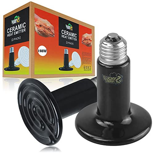 LUCKY HERP 150W ceramic heat emitter mounted above a reptile enclosure